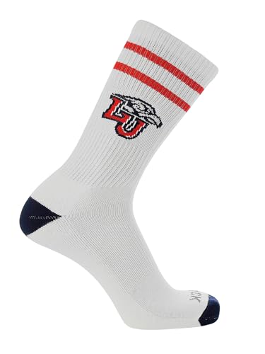 TCK Liberty Flames Socks Vintage Soft Cotton Sock with Stripes NCAA Licensed | Red White & Blue Liberty University | College Fan Gameday Apparel for Men & Women | Mens & Womens (Medium)