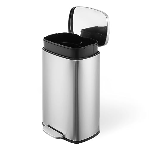 Caneca de basura rectangular acero inoxidable 13 gal miniatura 2