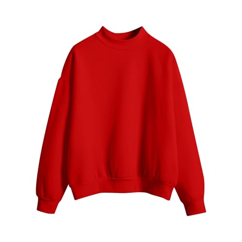 Girls's Classic Crewneck Pullover Sweatshirt Long Sleeve Soft Casual Relaxed Fit Solid Color Top2