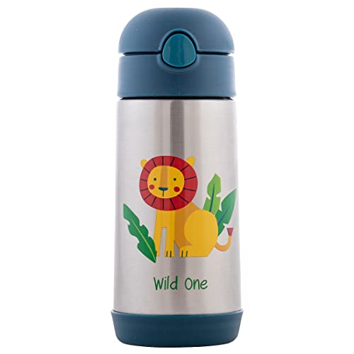 Image of Stephen Joseph Double Wall Ss BottleSnack - BPA, Phthalate and PVC-free, Easy Open with Snack Compartment, Leak-Proof Water Bottle with Cute Design for Girls & Boys (ZOO)