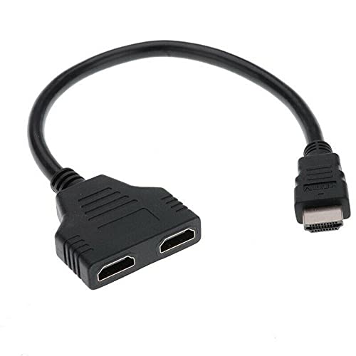 HDMI Splitter Adapter Cable - HDMI Splitter 1 in 2 Out HDMI Male to Dual HDMI Female 1 to 2 Way for HDMI HD, LED, LCD, TV, Support Two The Same TVs at The Same Time