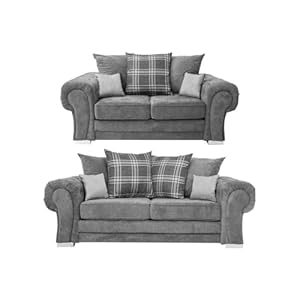 Verona Scatter Back 3&2 Seater Sofa Set Chenille Fabric