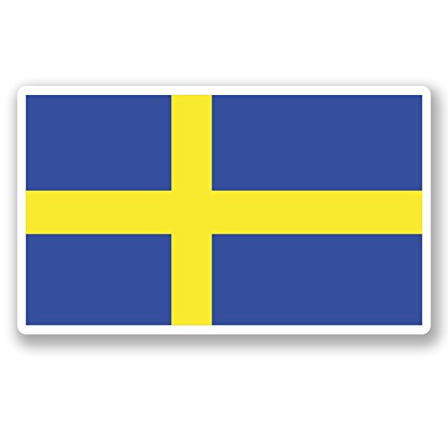 2 x 10cm Sweden Swedish Flag Vinyl Sticker Bike Laptop Car Travel Luggage #5267 (10cm Wide x 6cm Tall)