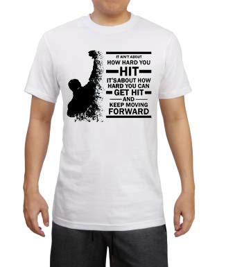 Rocky Balboa Boxing Gym wear Tshirt for Men Cottonblend (White) Regular Size