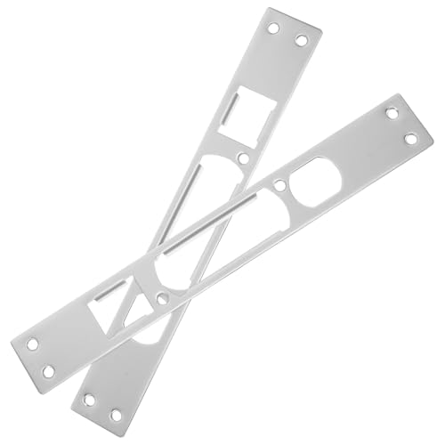 INOOMP Placa de Refuerzo Paquete de 2 Piezas Fácil Instalación y Resistente al Desgaste para Cerradura de Puerta de Acero Inoxidable Plata para Puertas Interiores y Exteriores
