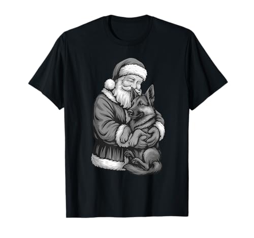 ジャーマンシェパード サンタクロース クリスマス 犬好き Tシャツ