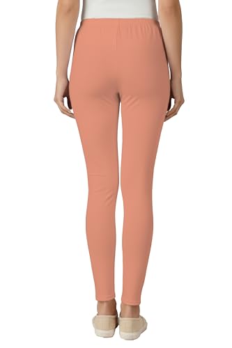 Image of Women's Cotton Lycra Ankle Length Leggings | Regular Rise, Soft 4 Way Stretch Fabric | Casual & Ethnic Wear