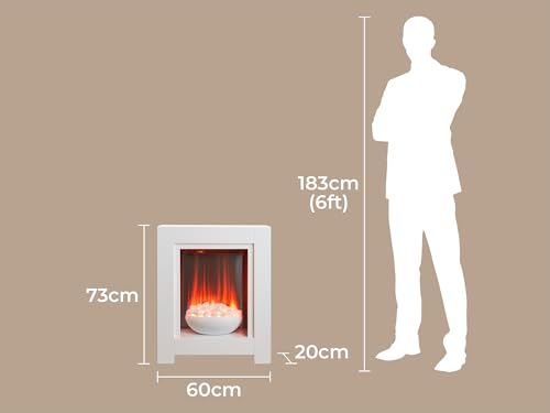 Adam Monet Elektrokamin in Weiss - EU-Stecker