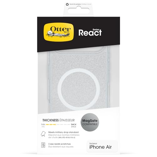 Image of OtterBox React MagSafe Case for iPhone Air, Stardust | Shockproof, Drop-Proof, Ultra-Slim Protective Thin Case, Tested to Military Standard