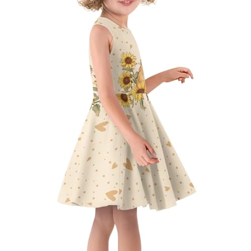 Girls Sleeveless Dress Casual Swing Sundress Crew Neck Tank Dresses Stretchy Holiday Dress for Girls Age 3-16 Years3