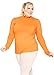 Women's Plus Size Long Sleeve Turtleneck Orange 3X
