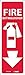 NMC FX122P Fire Sign, "FIRE EXTINGUISHER", 4" Width x 12" Height, Pressure Sensitive Vinyl, Red on White