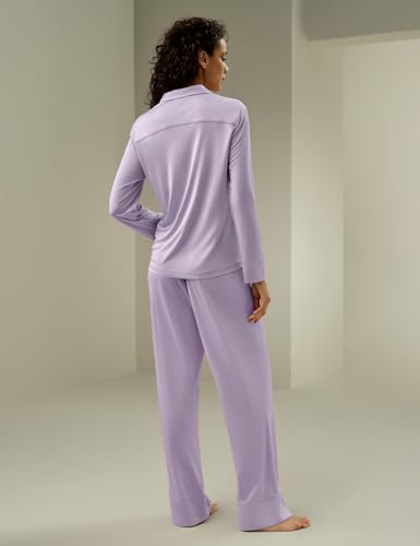 LilySilk Pure 100% Silk Jersey Pajamas for Women Long Summer Silk Knit Sleepwear Cool4