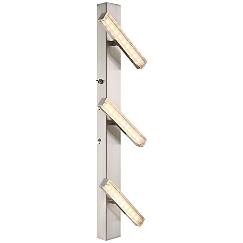 Etcshop - led Wandleuchte verstellbar Wandlampe 3 flammig Esszimmerlampe Deckenleuchte silber bewegliche Spots 3x 3W 185Lm 3000K HxB 58x17 cm 2er