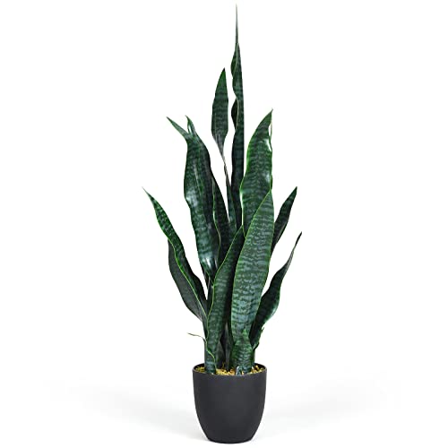 Giantex Planta Artificial 90 cm, Planta de Serpiente Artificial para Oficina en casa, Plantas Falsas...
