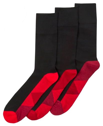 Mens Bamboo Coloured Sole Socks in Red, size: One Size