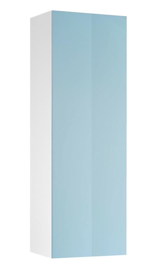 Deconation Colonne De Salle De Bain à Miroir Sofia - Turquoise/Blanc - L 37,5 X H 115 X P 31,6 Cm