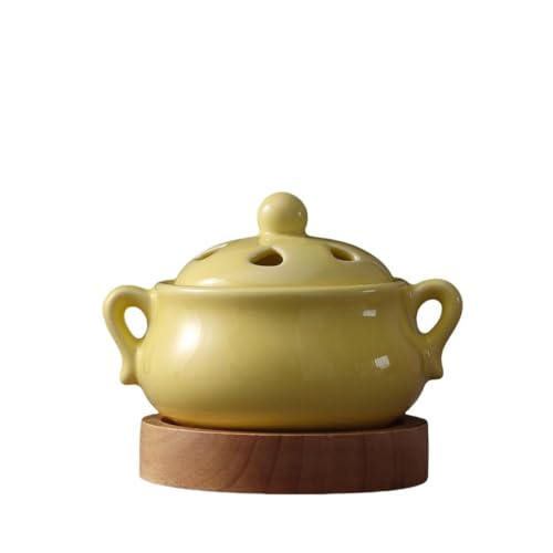 SIzlaho 絶妙な電気香炉、電気アロマセラピーエッセンシャルオイルポット、アロマセラピーディフューザー、プラグインアロマセラピーバーナー、家庭用セラミック香ホルダー、タイマー温度制御、木製ベース、キャンドルを燃やす必要がなく、安全で静かです。 (マット