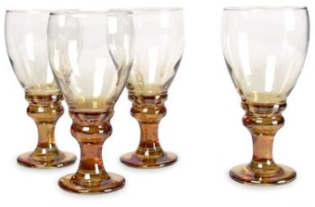 Libbey Splash Brown Goblet, Set of 4