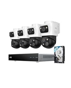 eufy PoE NVR Security System S4 Max, 4× 3-Linsen Bullet-PTZ-Kameras, 16MP, 360° PTZ, 8× Auto-Zoom, KI-Videosuche, Multi-Kamera Tracking, rot-blaues Stroboskop, Farbnachtsicht, 24/7 Aufnahme, 2TB HDD