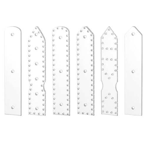 Key Chain Template, Key Rings Crafts, Transparent Design Reusable Leather Pattern Compact Size Easy Trace Clean Layout, Crafting Tool for Bags Charm, 3.94x1.38x0.98inches