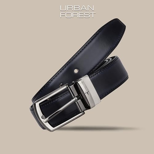 Image of URBAN FOREST Aiden Black Formal Leather Belt for Men