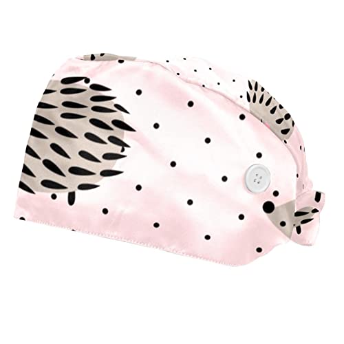 Casquettes de travail ajustables JDEZ absorbantes à motifs hérissons