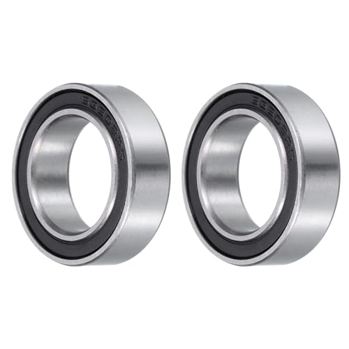 sourcing map 63802-2RS Deep Groove Ball Bearing 15x24x7mm Double Sealed P6(ABEC3) Z3 Deep Groove Rolling Bearings (2 Pcs)