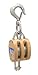 Campbell 3002G 4" Double Regular Wood Shell Block with Loose Swivel G Latch Hook, 1400 lbs Load Capacity, 1/2" Rope, 2-1/4" Sheave