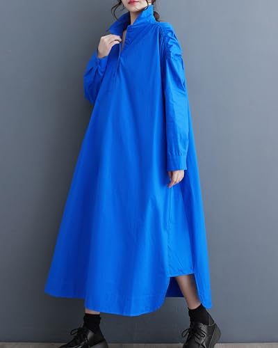 Image of ellazhu Womens Fall Casual Patchwork Funky Long Sleeve Designer Dress Loose Blouse GY2787 A