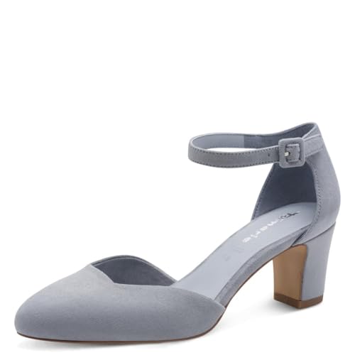 Tamaris Damen Pumps mit Blockabsatz, blau, 39 EU