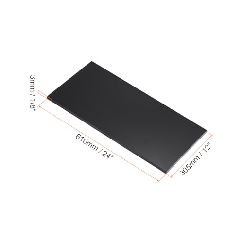 Image of 24 inch x 12 inch x 1 /8 inch HDPE Plastic Sheet, High Density Polyethylene Sheet Cutting Board Black Solid Block, [for DIY, Home Floor]