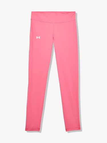 Under Armour Girls Motion Solid Crop Leggings, (672) Super Pink / / White, X-Small