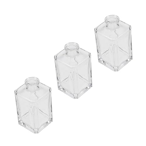 HOLIDYOYO 3pezzi Bottiglie Vuote in Vetro Trasparente per Diffusore Aroma con Design Elegante Riutilizzabili per Oli Essenziali e Decorazione da Tavolo per Profumazione Interna e Regalo