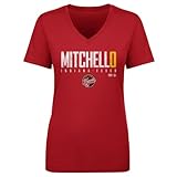 500 LEVEL Kelsey Mitchell Indiana Fever Women's V-Neck T-Shirt - Kelsey Mitchell Indiana Fever Elite WHT (Red, Small)