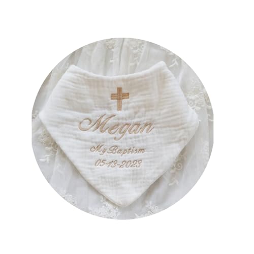 Personalized Baptism Bibs Name Embroidered Baby White Bibs Christian Baptism Bibs Baptism Decor Thoughtful Baby Baptism Gifts Unique Baptism Keepsakes