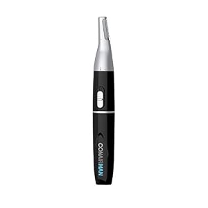 ConairMAN All-in-One Personal Trimmer for Men, for Nose, Ear, Eyebrows and Sideburns Hair Trimmer, 4 piece Men's Grooming Kit, Lithium Battery-Powered