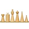 1940s Art Deco Series Weighted Staunton Chess Pieces in Ebonized Boxwood & Natural Boxwood 3.8 King | Handcrafted Wooden Chessmen for Collectors & Tournament Play by Chessbazaar