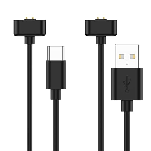 Wanme for Amazfit Band 7 Charger Cable, 2 Pack Replacement Charging Cable Magnetic Compatible with Amazfit Band 7 (USB C+USB A)