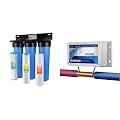 iSpring Whole House Water Filter System, Reduces Sediment, Iron, Hydrogen Sulfide & ED2000 Whole House Water Descaler, Alternative Electronic Salt-Free Hard Water Conditioner