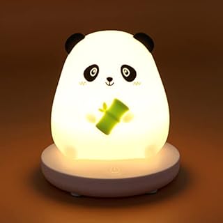 LED Children Night Light, Cute Panda Night Light Soft Silicone Night Light with Touch Sensor, Protable Led Animal Silicone Kids Lamp USB Rechargeable Bedside Lamp for Room Desk Decor Birthday (Panda)