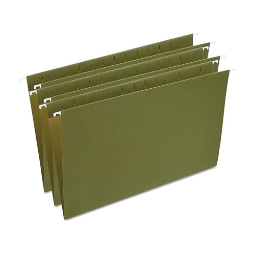 Image of Staples Hanging File Folders, Legal, Standard Green, 5-Tab, 50 /Ctn