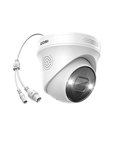 Image of ZOSI 4K Outdoor PoE Surveillance Camera, 8MP Waterproof Security Camera, Color Night Vision, People /Vehicle Detection, Two-Way Audio