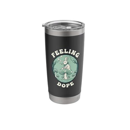 Feeling Dope Stoner Rabbit Mushroom Smoking Funny Stainless Steel Insulated Tumbler