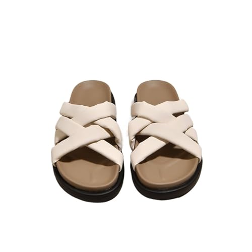 Womens Sandals Braided sandals for women, fashionable and versatile, soft-soled, casual slippers for pregnant women