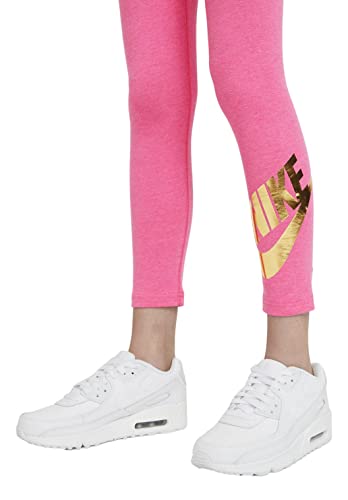 Nike Sportswear Girl's Leggings (as1, Alpha, x_l, Regular, Pink Heather/Gold, X-Large)3