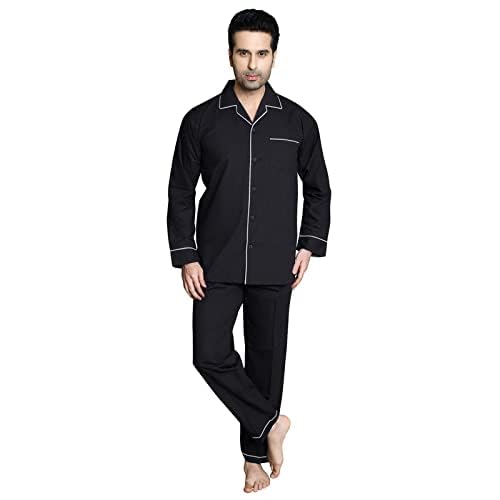 Image of Men's Cotton Solid Night Suit