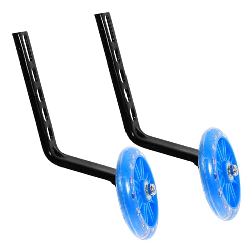 Ruedas de Entrenamiento para Bicicleta, 2 Piezas, Ajustables, Azules, con Estabilidad y Luces Intermitentes, Ruedas Estabilizadoras de Repuesto para Bicicletas