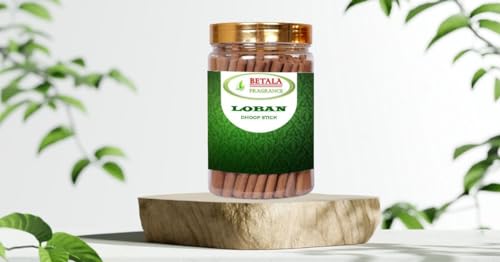Image of Betala Fragrance Loban Flavour Dhoop Sticks for Pooja, Pack of 200 Gm Dhup Batti with Holder, Agarbatti, Incense Stick, Sandal, Cones, Cup, Sambrani (200 Gm, LOBAN)