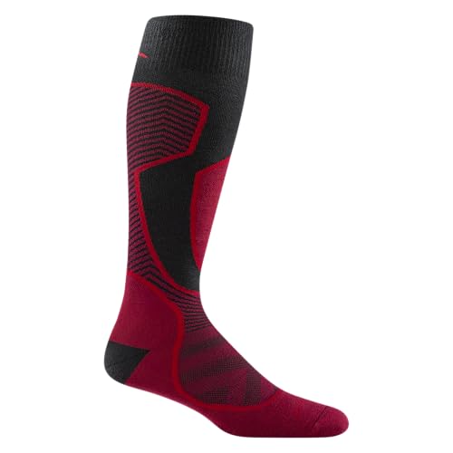 Darn Tough Snow Socks for Men - Lightweight RFL Over-the-Calf Ski & Snowboard Socks, Merino Wool Hiking Socks for Men, Breathable Boot Socks for Men, Moisture Wicking Wool Socks - Burgundy, Medium